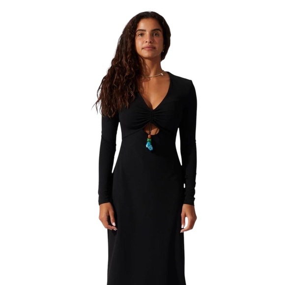 The Wolf Gang - NWT Samara Dress Black Maxi Chic Black Long Sleeve Dress Sz S - Picture 1 of 10
